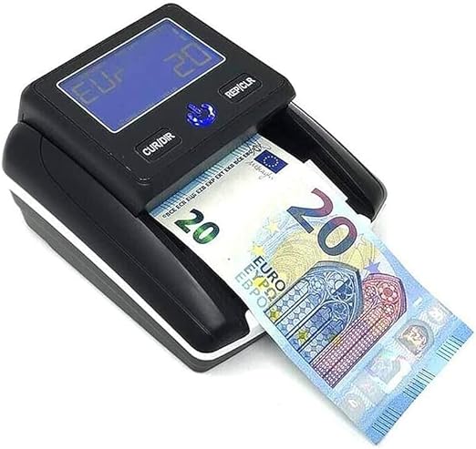 Rilevatore DI SOLDI FALSI Verifica Banconote False EURO CON BATTERIA RICARICABILE E CONTA BANCONOTE