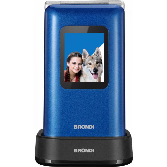 BRONDI AMICO PREZIOSO NERO, BLU, VIOLA – CELLULARE PER ANZIANI CON TASTI GRANDI, BASE DI RICARICA E TASTO SOS | TECNOSOLUZIONISHOP