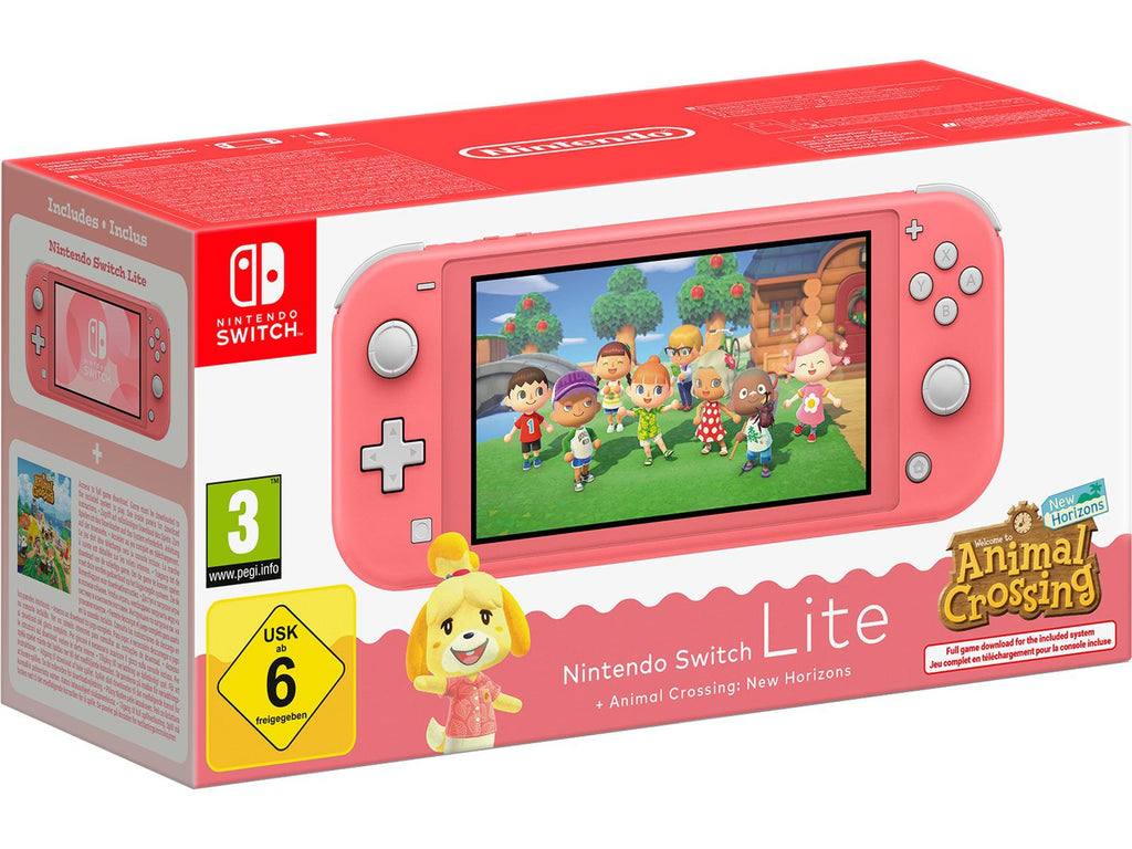 NINTENDO SWITCH LITE ANIMAL CROSSING EDITION | CONSOLE PORTATILE 5.5" HD, DESIGN ESCLUSIVO, GIOCO INCLUSO