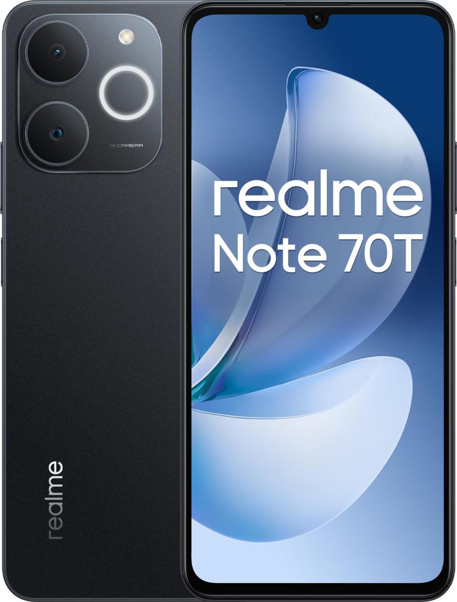 REALME NOTE 70T 4+256GB 6.74" 4G OBSIDIAN BLACK | DISPLAY AMPIO, BATTERIA DURATURA, FOTOCAMERA AI